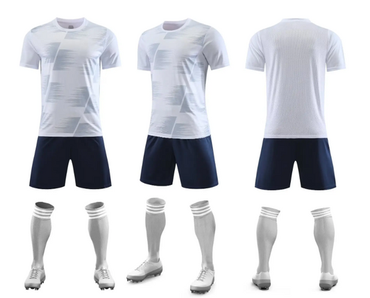 Short Sleeve Soccer Kit - Shirt Shorts Socks - White