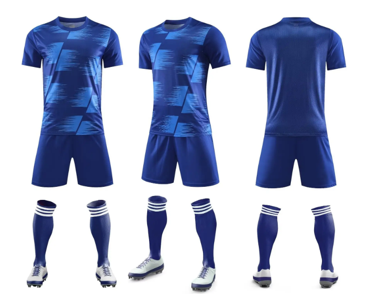 Short Sleeve Soccer Kit - Shirt Shorts Socks -  Blue